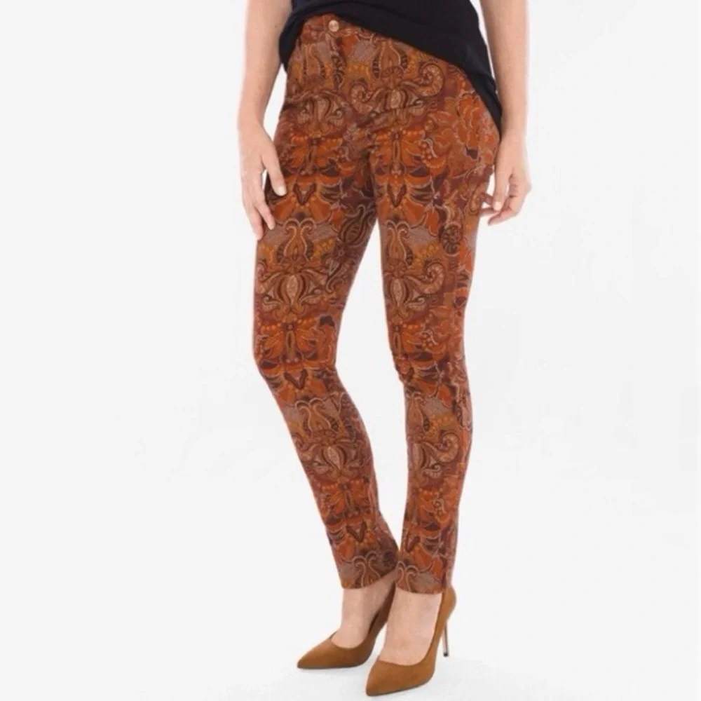 Chico’s Paisley Print High Rise Platinum Jeggings Jeans Sz 8